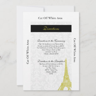 Mariage à Paris Carte d'itinéraire Black Damask