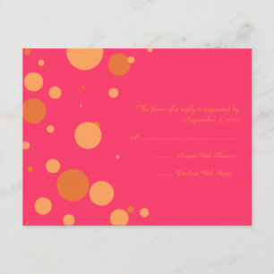 Mariage à points de Polka orange et rose RSVP