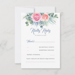Mariage à quartz bleu et rose Dusty RSVP
