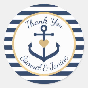 Mariage à thème nautique Merci Stickers