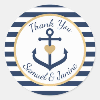 Mariage à thème nautique Merci Stickers