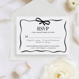 MARIAGE À THÈME Noir Fantaisiste Menu RSVP