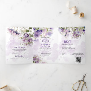 Mariage à trois volets de pois doux à la lavande