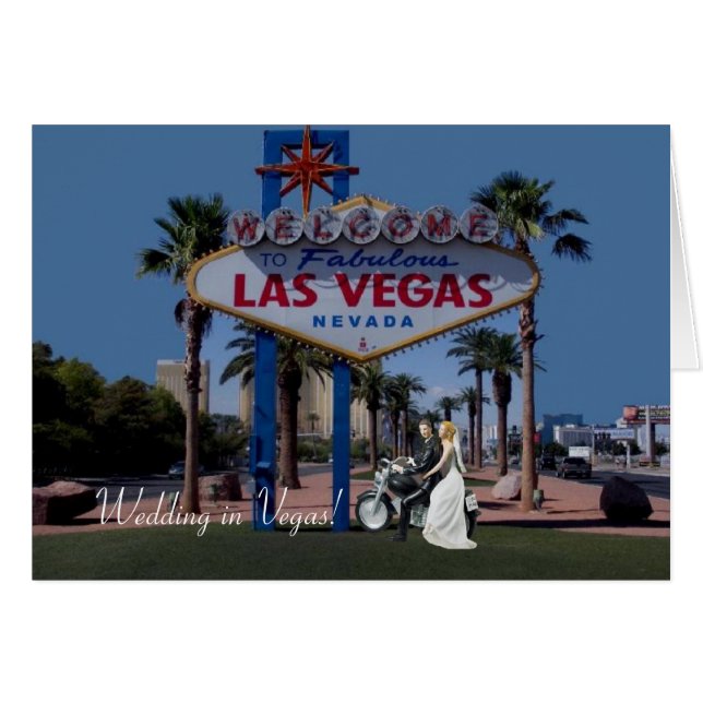 Mariage à Vegas ! Mariée et chambre sur carte moto (Devant horizontal)