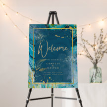 Mariage Abstrait Peacock Blue Gold