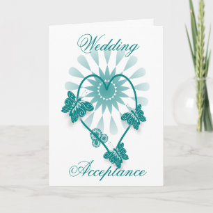 Mariage Acceptation Carte de remerciements Papillo