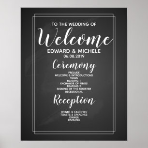 mariage accueil affiche ordre des événements