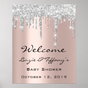 Mariage Accueil Poster Baby shower de disques d'ar
