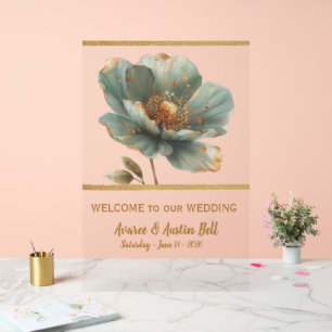 Mariage Acrylique Minimaliste aux Coquelicots Émer