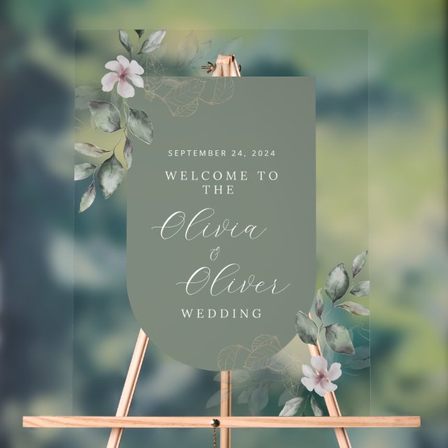 Mariage acrylique moderne signe de bienvenue (Neutre)