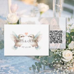 Mariage adorable Ajouter photo Code QR Carte RSVP