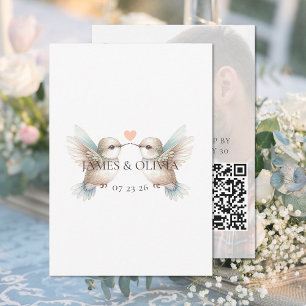 Mariage adorable Ajouter photo Code QR Cartes RSVP