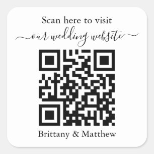 Mariage Ajouter votre code QR Sticker site Web