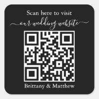 Mariage Ajoutez votre code QR Site Web Autocollant