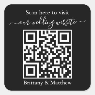 Mariage Ajoutez votre code QR Site Web Autocollant