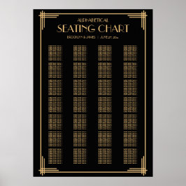 Mariage Alphabétique Noir Art Déco Tableau de sièg
