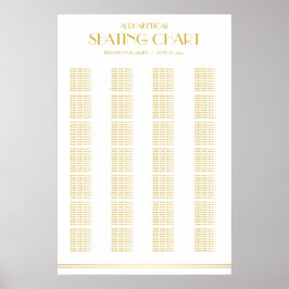 Mariage Alphabétique Or Tableau de siège 24x36