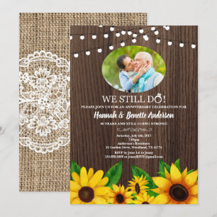 Mariage anniversaire invitation Tournesol photo