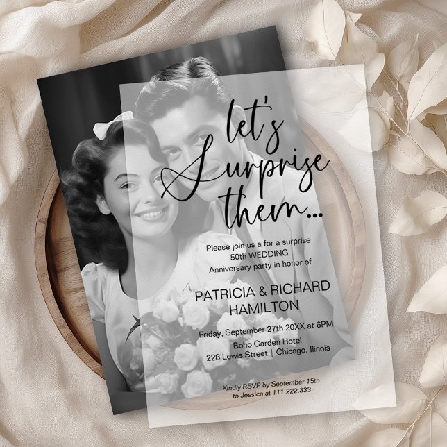 Mariage Anniversaire Invitations à la fête surpris (Créateur téléchargé)