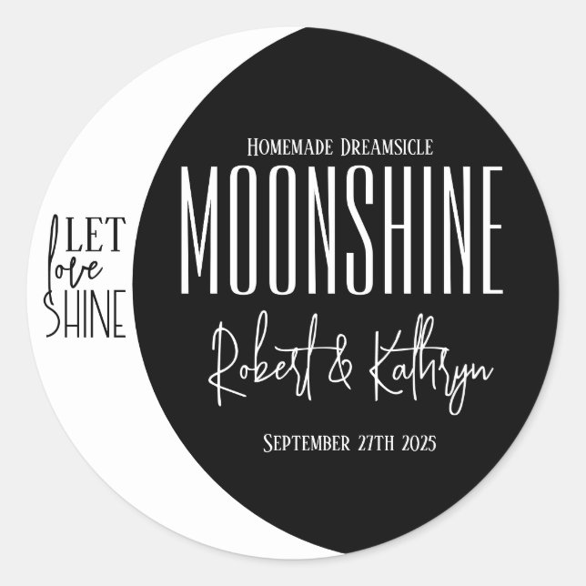 Mariage / Anniversaire Moonshine Étiquette (Devant)