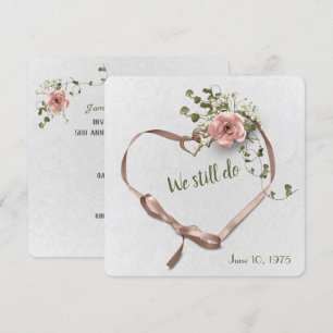 mariage anniversaire rose et lierre invitation