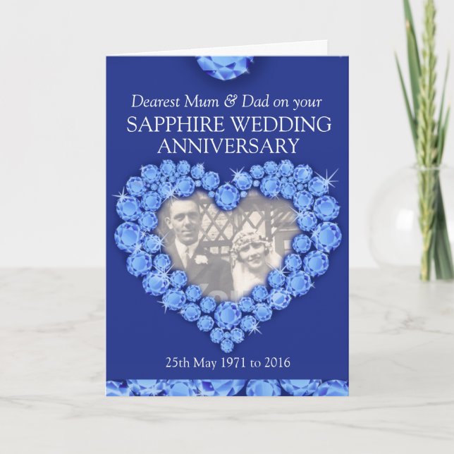 Mariage anniversaire Sapphire parents carte photo (Devant)