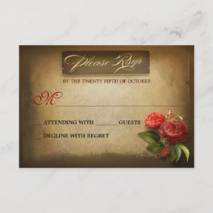 Mariage Anniversaire vintage shabby cartes RSVP