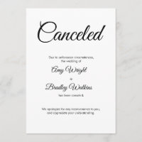 Mariage Annulé Faire-part Elegant Card