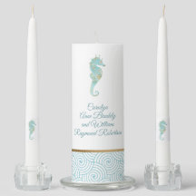 Mariage Aqua et Gold Seahorse