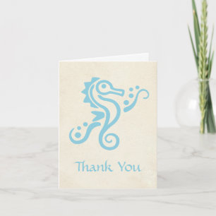 Mariage Aqua Turquoise Seahorse Carte de remerciem