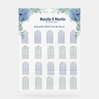 Mariage Aquarelle Romantique aux Hortensias Bleus 