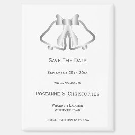 Mariage Argent Enregistrer La Date Magnet Bells Ri