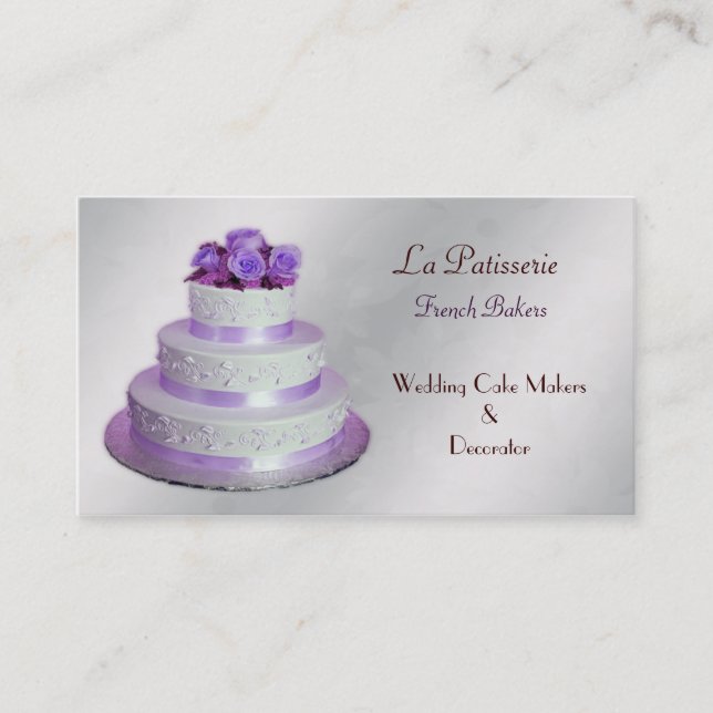 mariage argenté pâtissiers carte de visite (Devant)