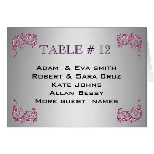 Mariage ARGENTÉ ROSE élégant de modèle de nombre