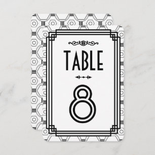 Mariage Art déco blanc et noir Numéros de table