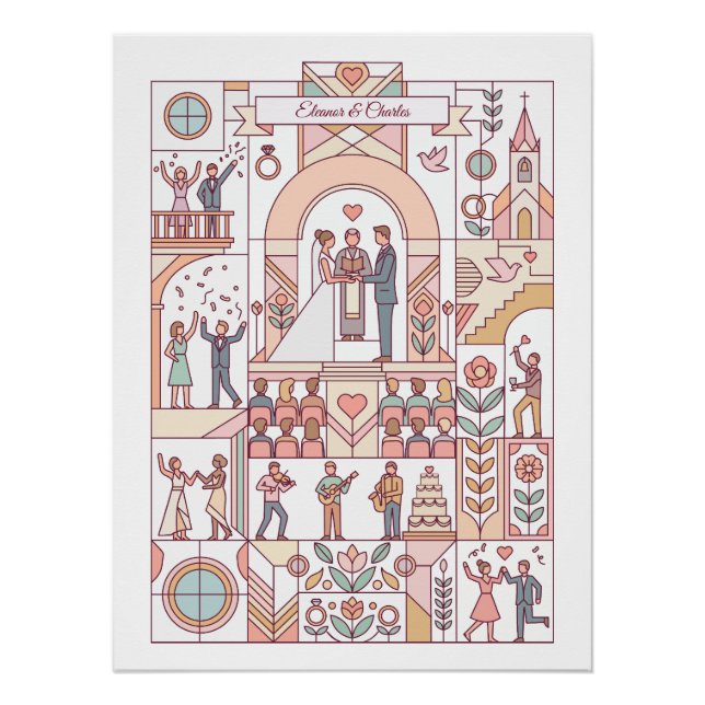 Mariage Art Déco de Conte de Fées (Devant)