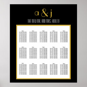 Mariage Art déco d'or noir Graphique 150