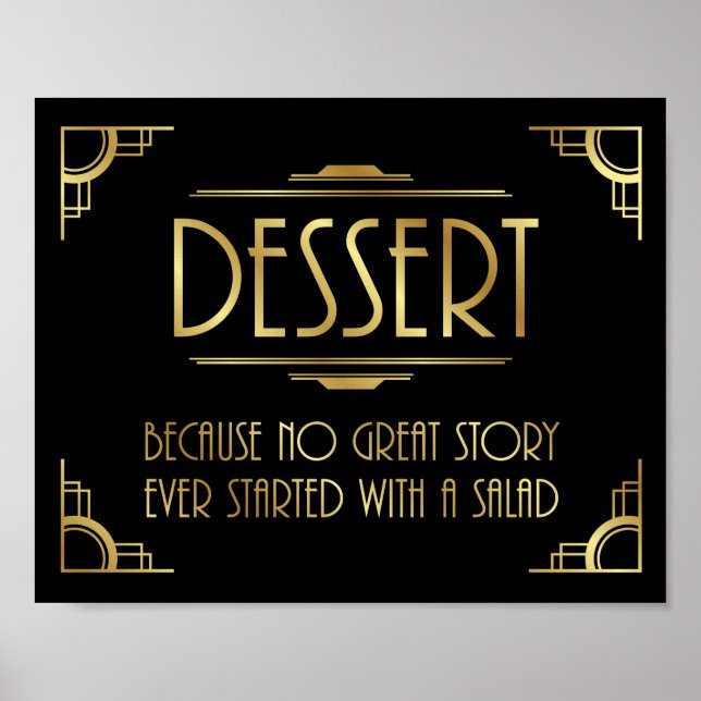 Mariage Art déco Imprimer SIGNE DE DESSERT (Devant)