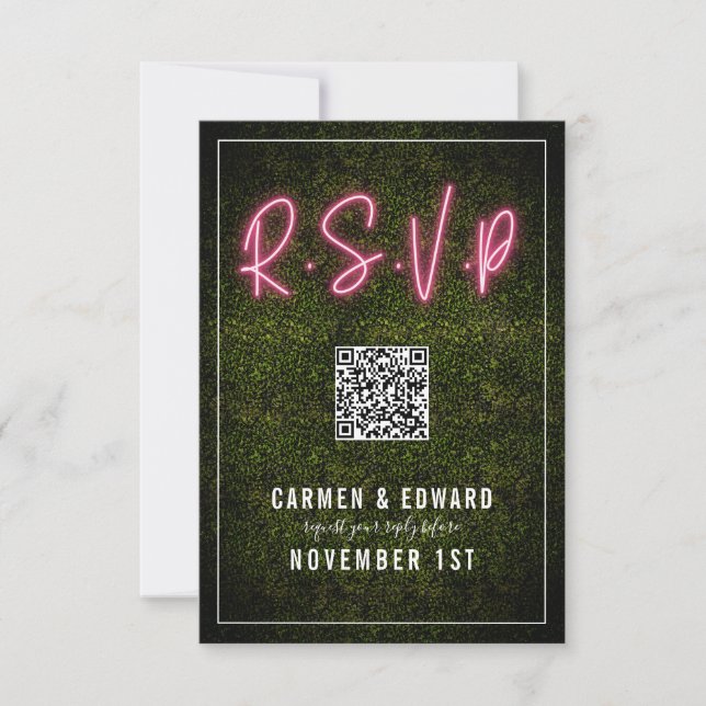 Mariage au Buis en Néon QR RSVP (Devant)