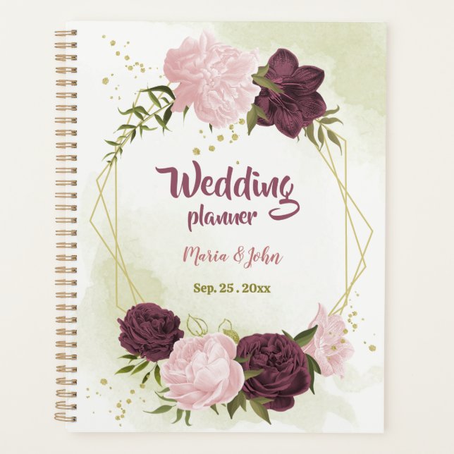 Mariage au cabernet & fleurs roses verdure (Devant)