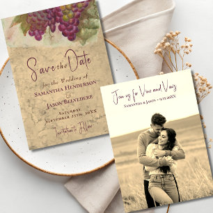 Mariage au Pays du Vin Carte "Save the Date" Photo