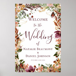 Mariage automne Affiche de bienvenue