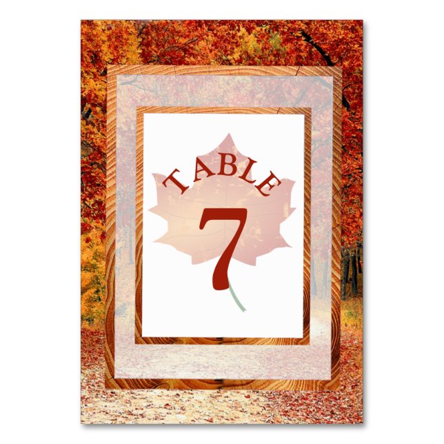 Mariage automne jolie feuille automne carte numéro (Par défaut)