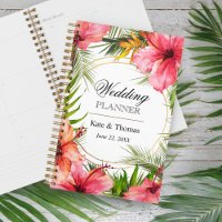 Mariage aux fleurs de palmier tropical et d'hibisc