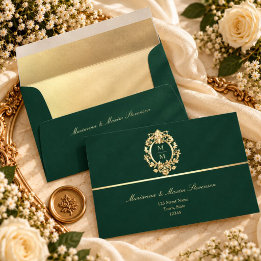 Mariage Baroque Or Vert Émeraude