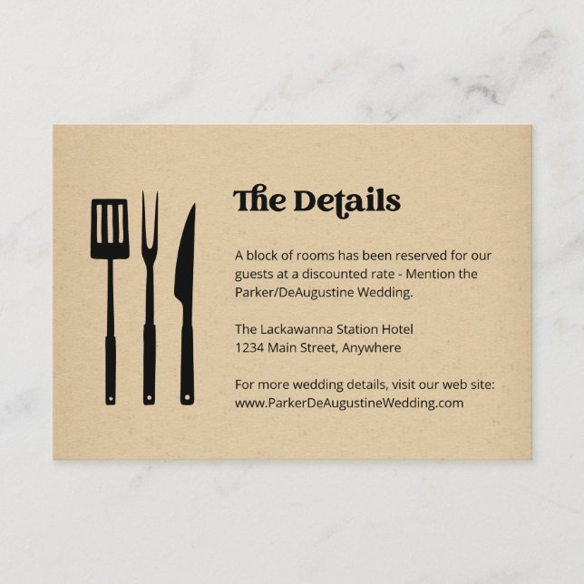 Mariage BBQ - Informations Détails Carte de boîtie (Devant)