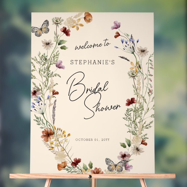Mariage Bienvenue Fleurs Sauvages Bohème d'Automne (Neutre)