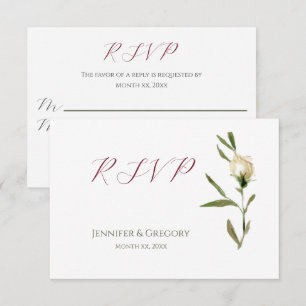 Mariage blanc aquarelle Roses RSVP