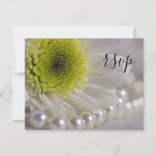 Mariage blanc de marguerite et perles RSVP (Devant)