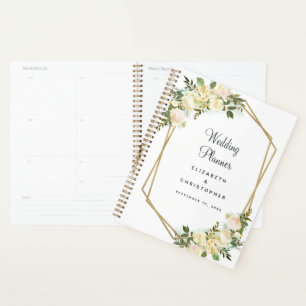 Mariage Blanc Elégant Rose Aquarelle Or Cadre